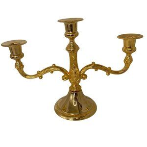 Sheratonn 24k goldplated candelabra 3 candles wedding Victorian table decor Ital